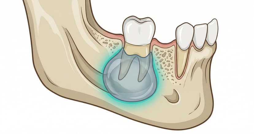 Jaw cyst on radiograph and surgical treatment planning
