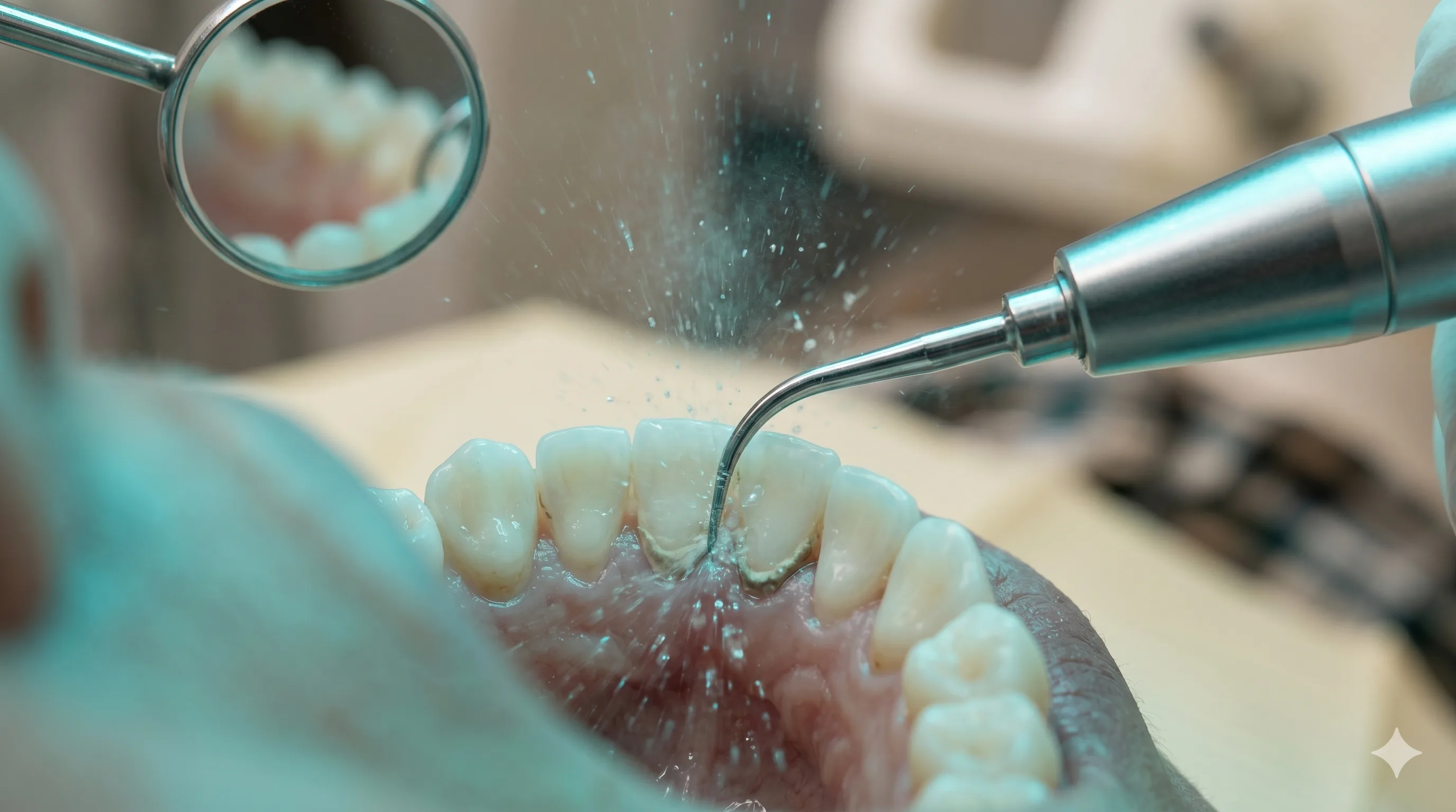 Professional dental scaling procedure