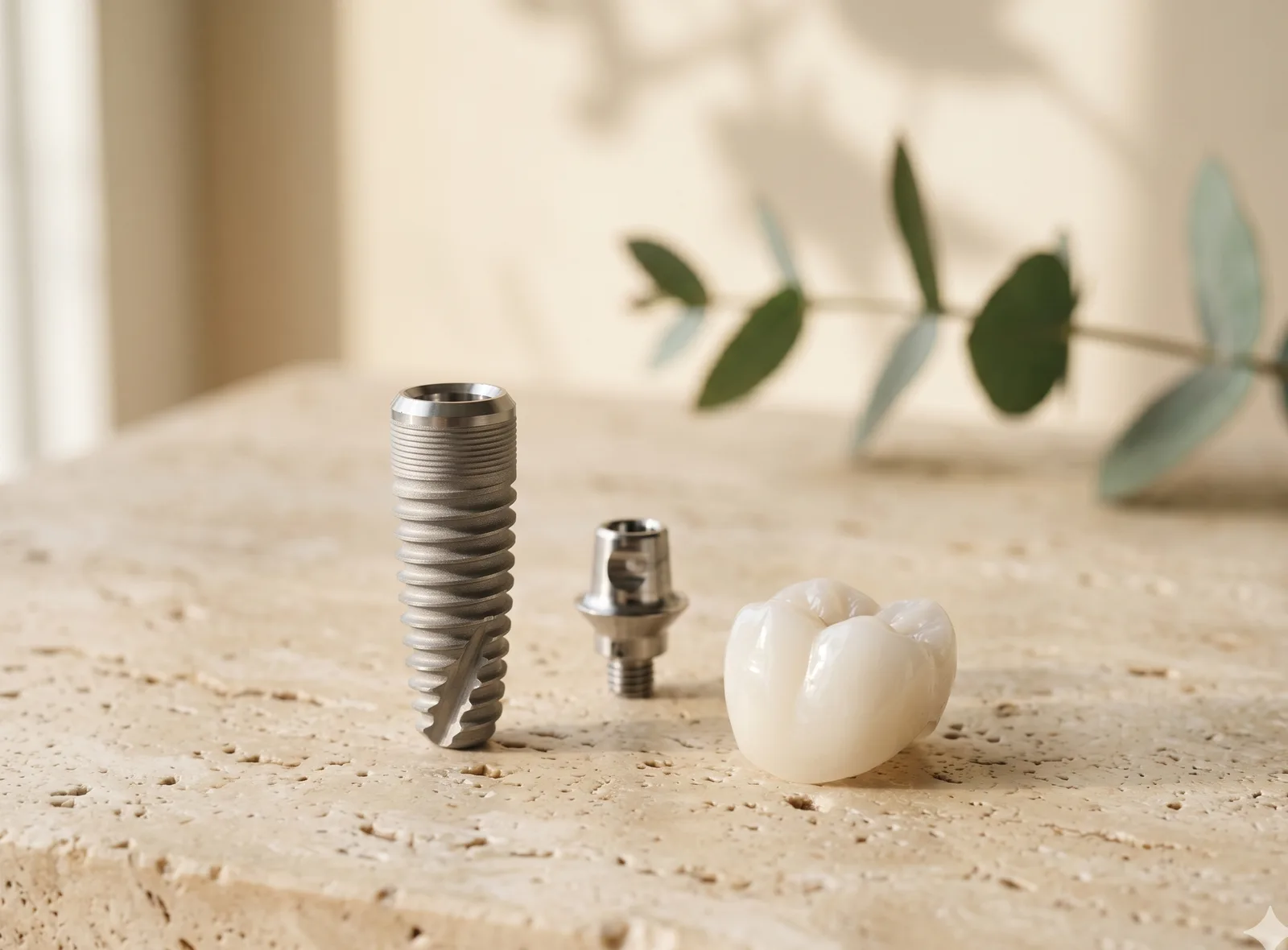 Titanium dental implant and porcelain crown — Derya Dental Clinic